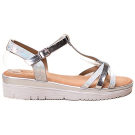 Small Swan Sandalias Con Efecto Holo gris Small Swan Sandalias Con Efecto Holo gris