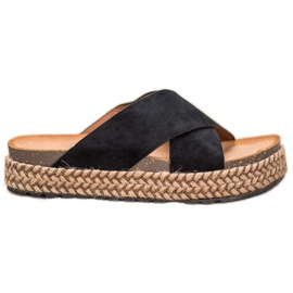 Comer Zapatillas cómodas en la plataforma negro