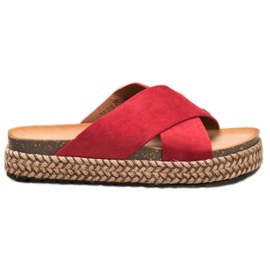 Comer Zapatillas cómodas en la plataforma rojo Comer Zapatillas cómodas en la plataforma rojo