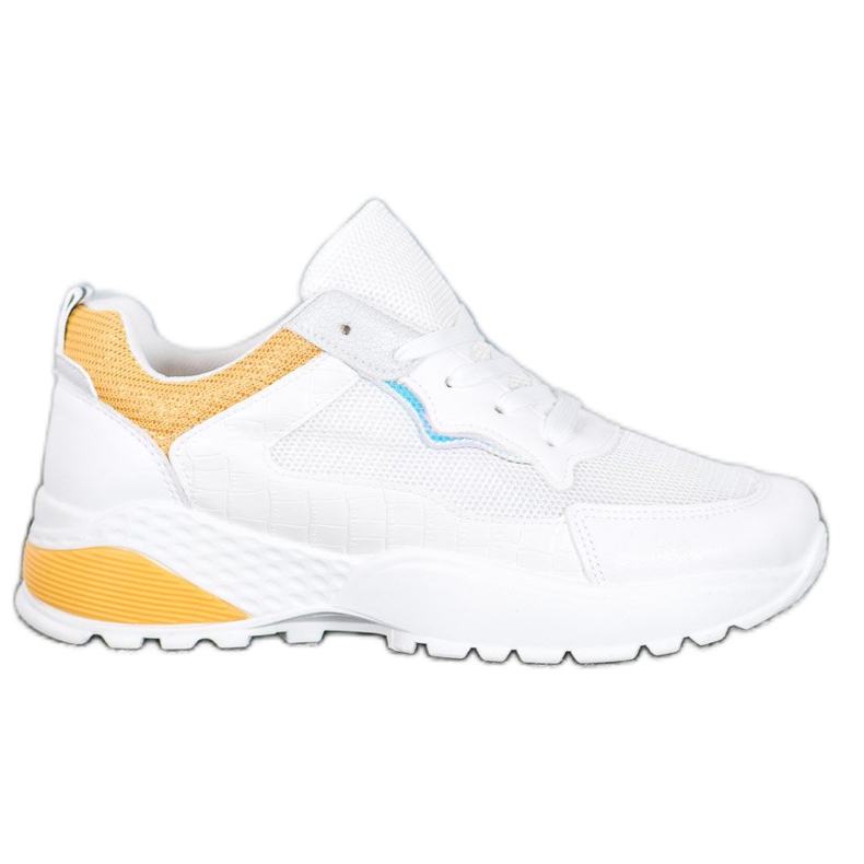 SHELOVET Zapatillas con inserciones de color naranja brillante blanco