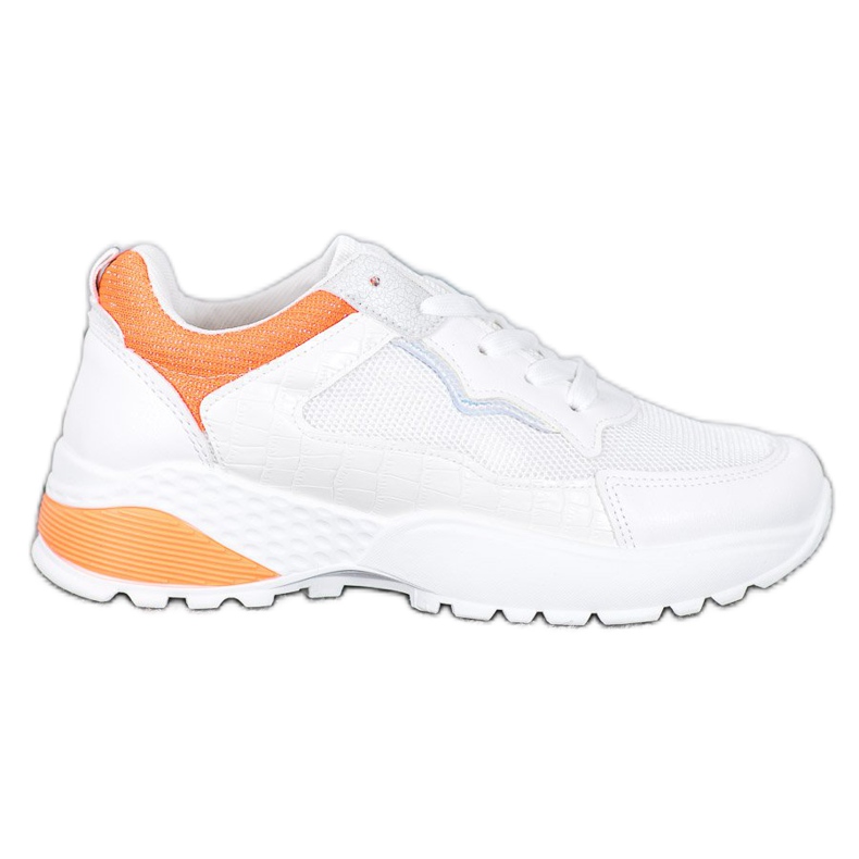 SHELOVET Zapatillas con inserciones naranjas blanco