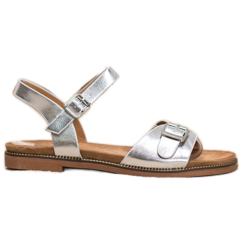 Small Swan Sandalias plateadas con hebilla gris Small Swan Sandalias plateadas con hebilla gris