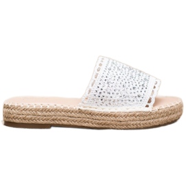 Small Swan Pantuflas con Cristales blanco