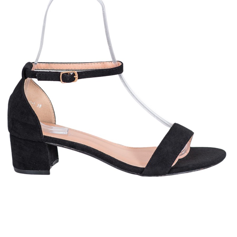 Small Swan Sandalias de tacón bajo negro Small Swan Sandalias de tacón bajo negro