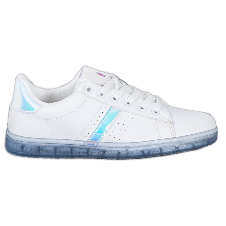SHELOVET Zapatillas con suela transparente blanco