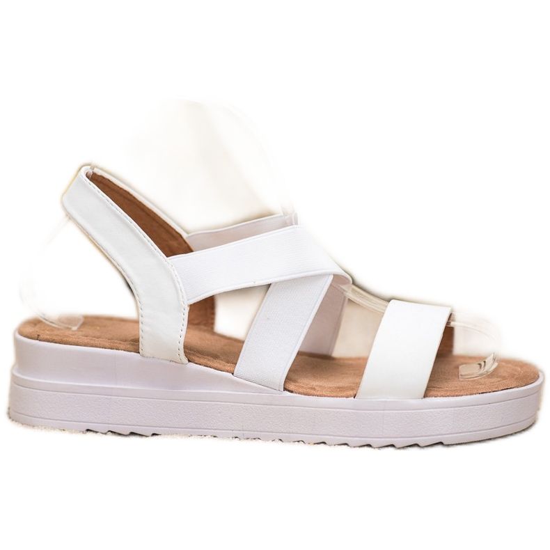 SHELOVET Sandalias Blancas Con Elásticos blanco