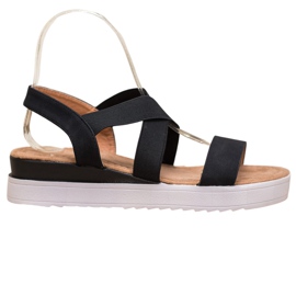 SHELOVET Sandalias negras con elásticos negro