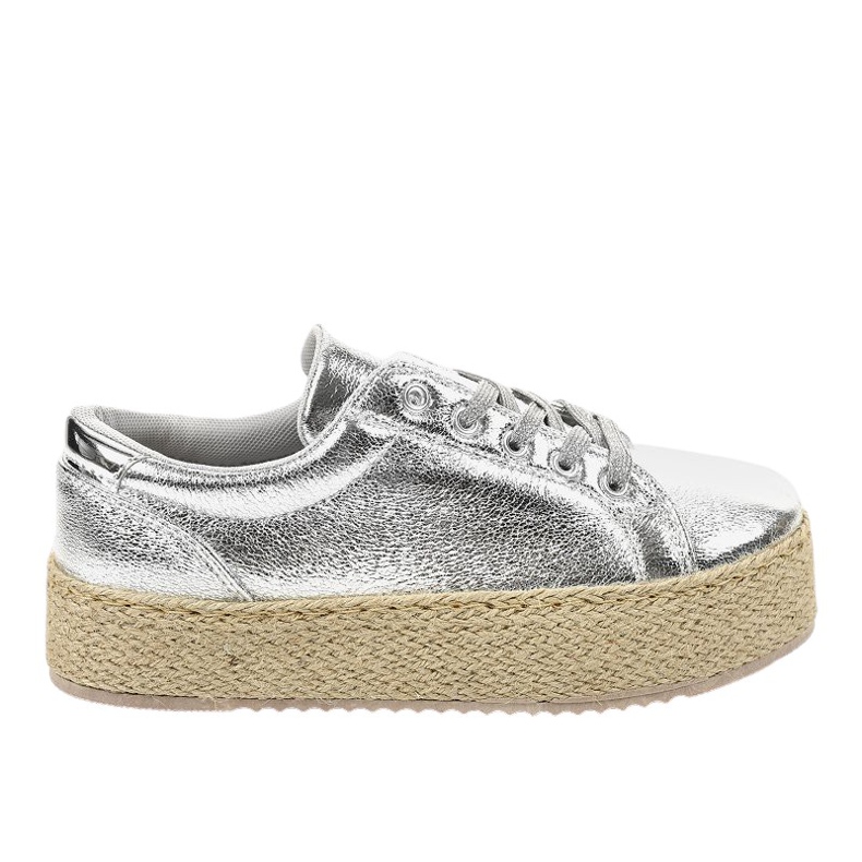 Alpargatas plateadas con cordones 6220 gris Alpargatas plateadas con cordones 6220 gris