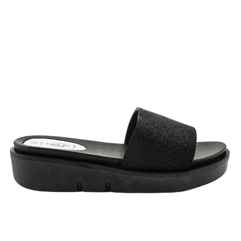 Pantuflas negro brillante E3969 Pantuflas negro brillante E3969