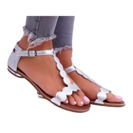 Sandalias Mujer Piel Planas Plata Nicole 2403 Melbourne gris