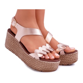 FRERY Sandalias De Mujer Con Plataforma De Cuña Champagne Aranda rosado