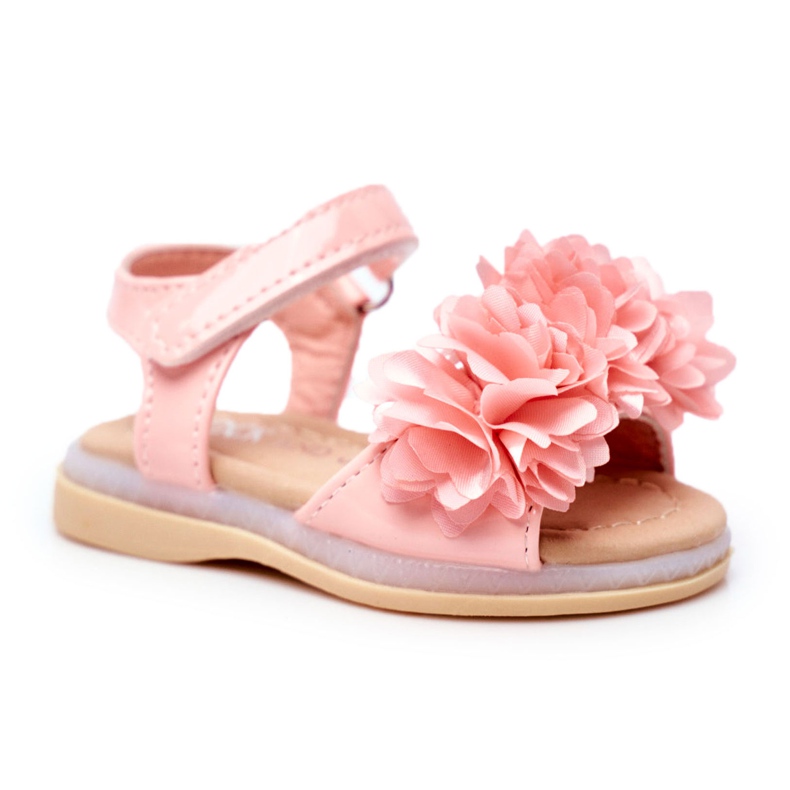 FRROCK Sandalias Infantiles Con Velcro Rosa Brillante Milena rosado