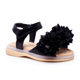FRROCK Sandalias Infantiles Velcro Glowing Black Milena negro FRROCK Sandalias Infantiles Velcro Glowing Black Milena negro