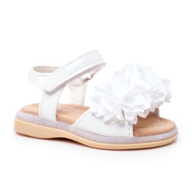 FRROCK Sandalias Infantiles Con Velcro Blanco Brillante Milena