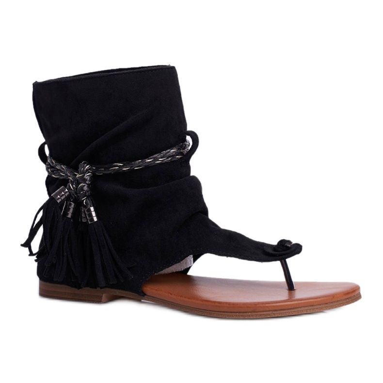 SEA Sandalias de Mujer Chanclas con Caña Negro SL1011 Madrit