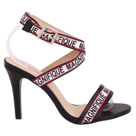Sandalias negras de tacón alto LL-170P Negro