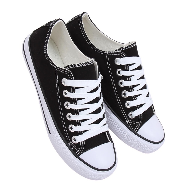 Zapatillas clásicas negras de mujer XL03 Negro (suela blanca)