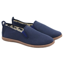 LIBRAPOP Zapatillas Livo de Alpargatas Textiles Azul Marino para Hombre