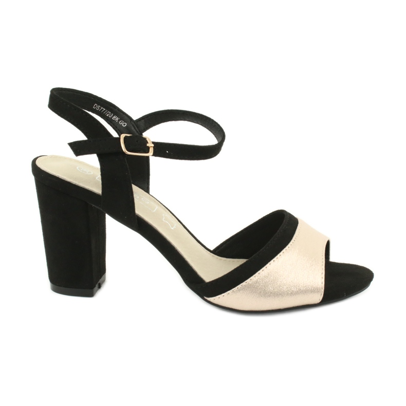 Filippo DS777/20 Sandalias para mujeres en el poste negro/dorado