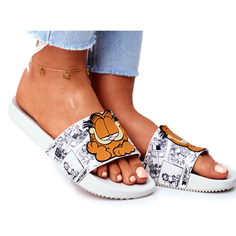 Pantuflas de Mujer Garfield ZAXY Blanco FF285074 Pantuflas de Mujer Garfield ZAXY Blanco FF285074