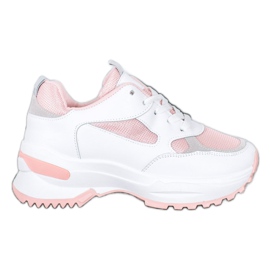 SHELOVET Zapatillas en blanco y rosa