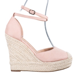 SHELOVET Alpargatas altas en la cuña rosa