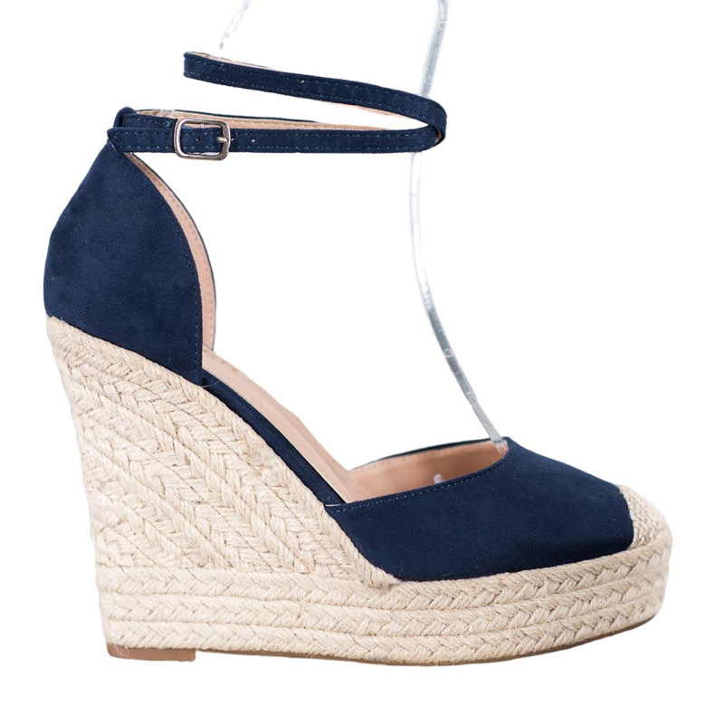 SHELOVET Alpargatas altas en la cuña azul marino