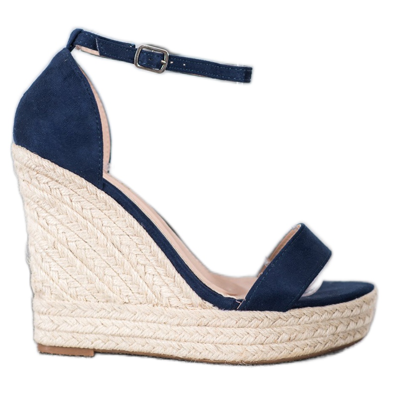 SHELOVET Sandalias de cuña sexy azul