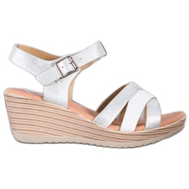 Sea Elves Sandalias ligeras de cuero ecológico blanco gris Sea Elves Sandalias ligeras de cuero ecológico blanco gris