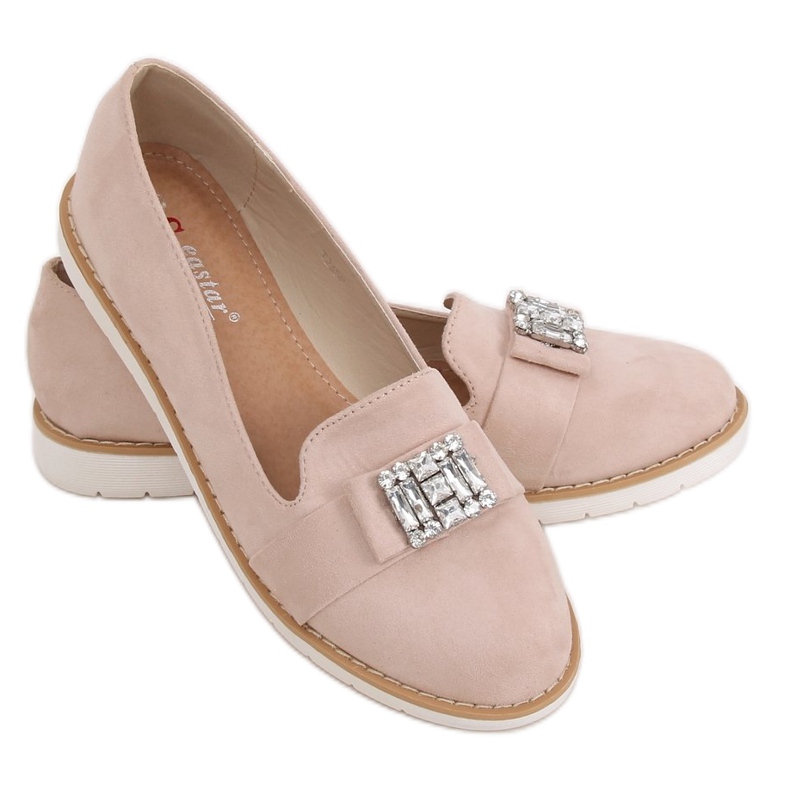 Mocasines beige ante pastel T245 Beige