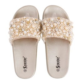 Pantuflas con perlas BG66 Gold dorado