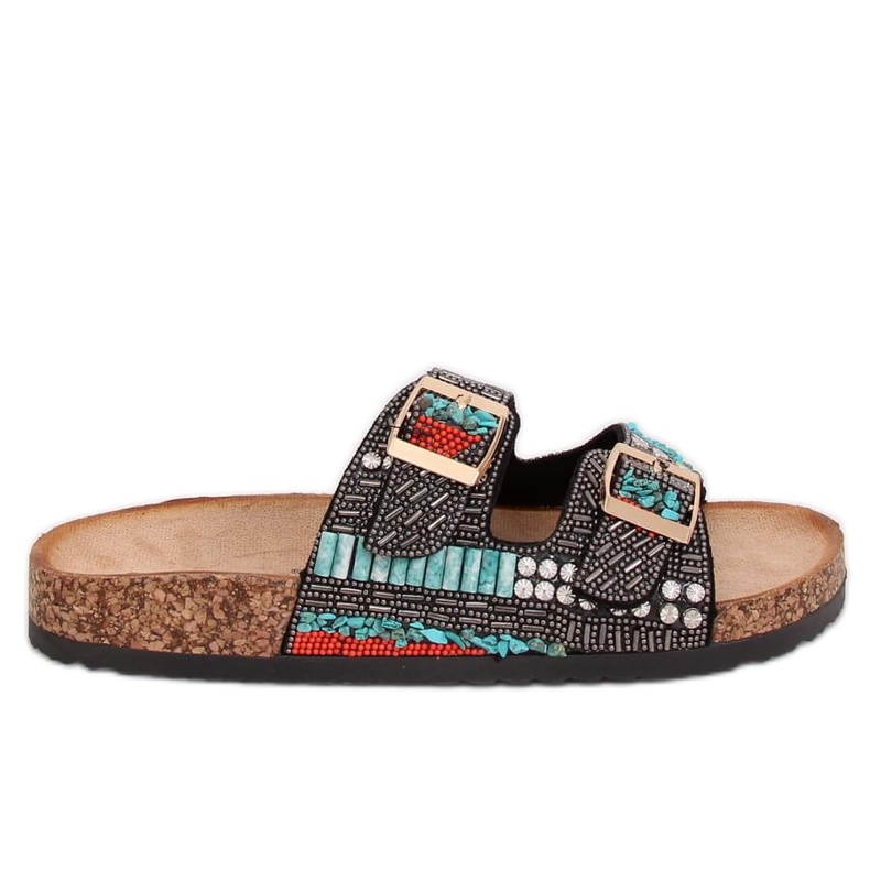 Scholki con cuentas negras CK133P Negro multicolor