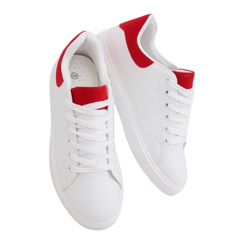 Zapatillas de mujer blancas LA85P Rojo blanco Zapatillas de mujer blancas LA85P Rojo blanco