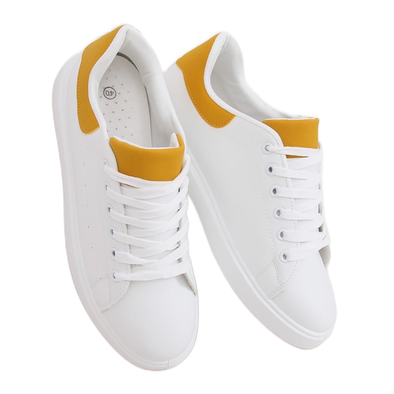Zapatillas de mujer blancas LA85P Amarillo blanco Zapatillas de mujer blancas LA85P Amarillo blanco