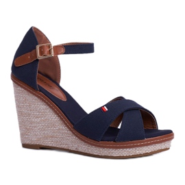 SEA Sandalias De Mujer Con Cuña Azul LaMane marrón azul marino