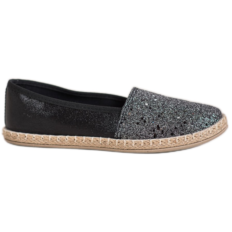 SHELOVET Slipons brillantes negro gris
