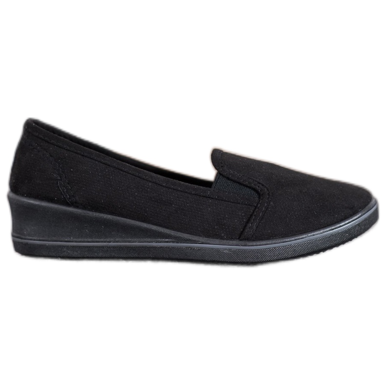 SHELOVET Slipons de gamuza negro