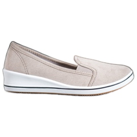 SHELOVET Slipons de gamuza marrón