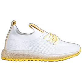 SHELOVET Zapatillas con suela amarilla blanco