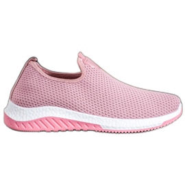 Renda Slipons calados en la plataforma rosa