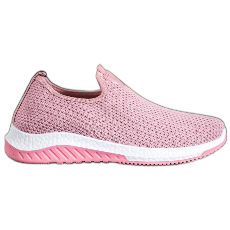 Renda Slipons calados en la plataforma rosado