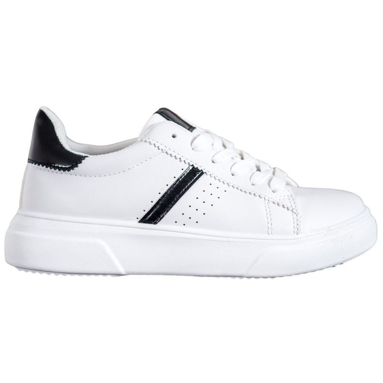 Renda Zapatillas con inserciones negras blanco Renda Zapatillas con inserciones negras blanco