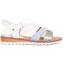 Kylie Sandalias casuales cómodas blanco gris Kylie Sandalias casuales cómodas blanco gris