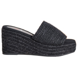Kylie Zapatillas de cuña de moda negro