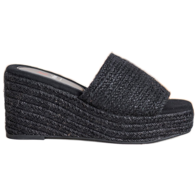 Kylie Zapatillas de cuña de moda negro