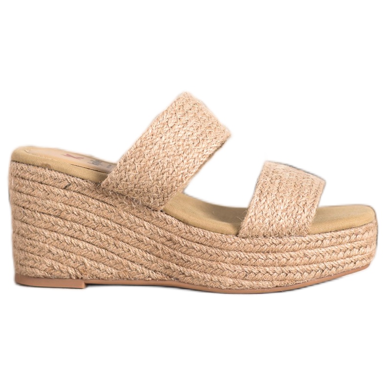 Kylie Pantuflas de cuña ligeras beige
