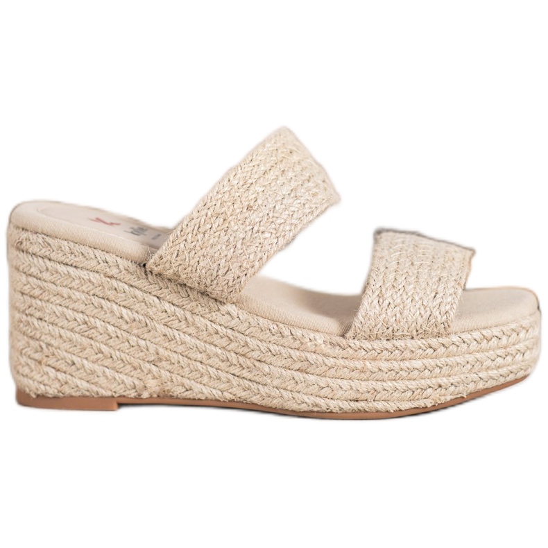 Kylie Pantuflas de cuña ligeras beige