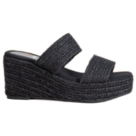 Kylie Pantuflas de cuña ligeras negro