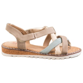 Kylie Sandalias de velcro marrón