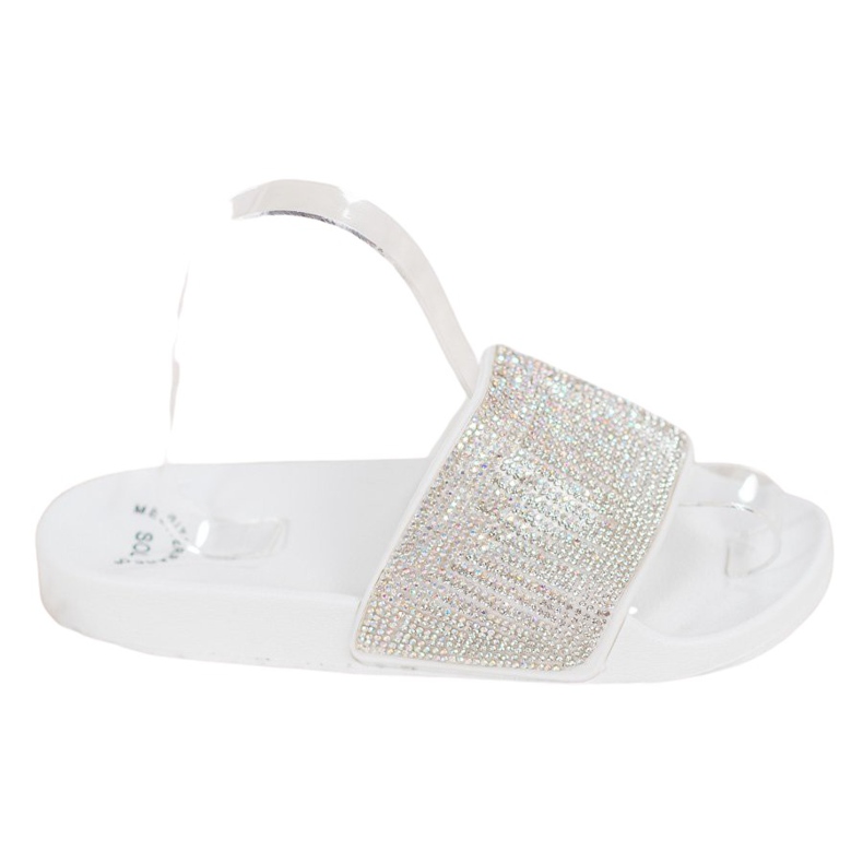 SHELOVET Zapatillas cómodas con circonita cúbica blanco